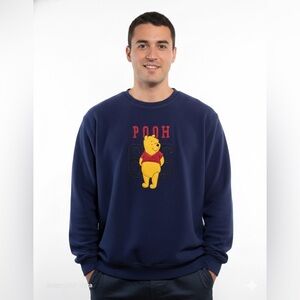 Disney Men's Purple Pooh Crewneck Sweater